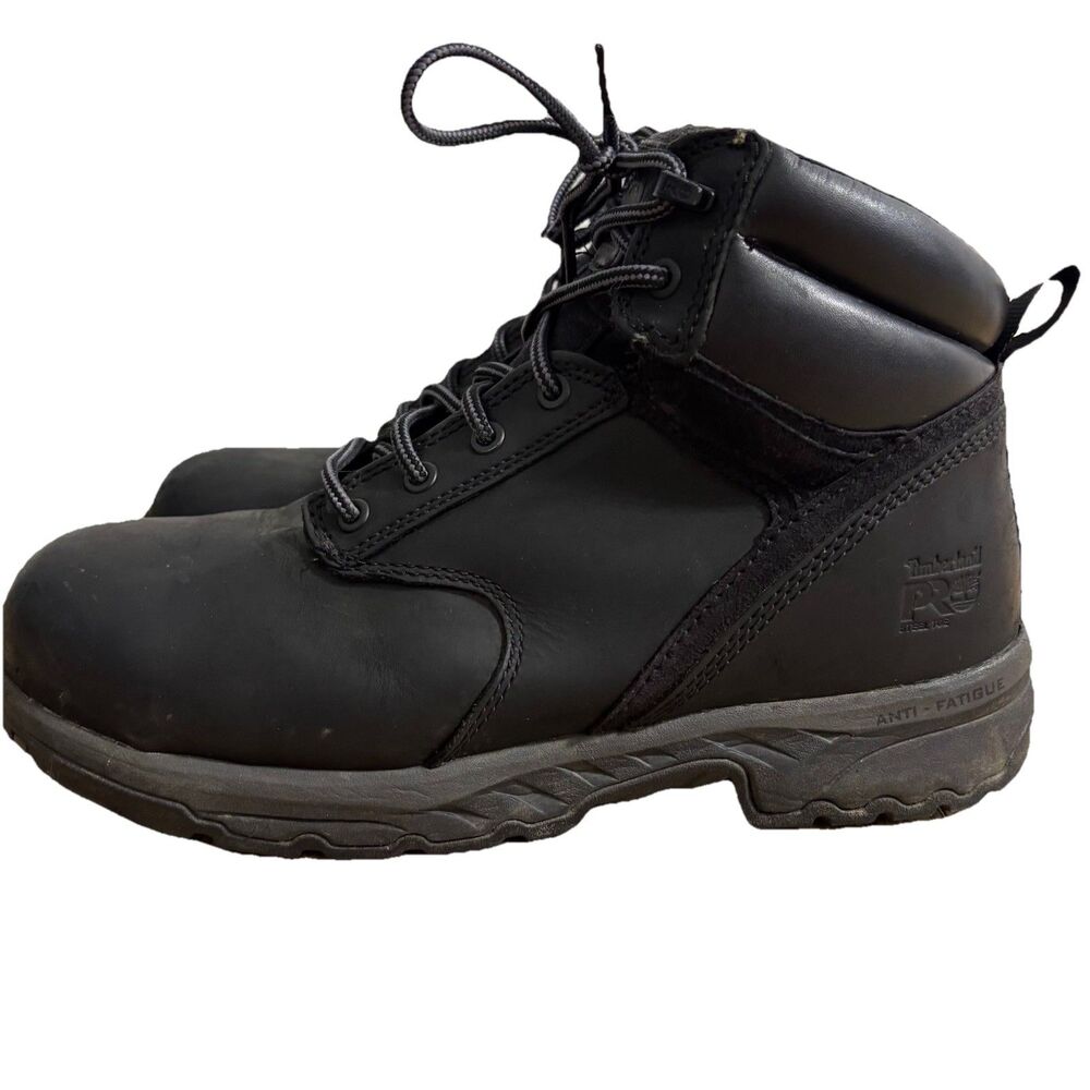 Timberland Pro Jigsaw Boot Mens Sz 11 Black Leather 6” Steel Toe Work A1WZJ